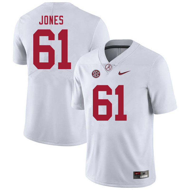 Alabama Crimson Tide Men's Nathan Jones #61 White NCAA Nike Authentic Stitched 2020 College Football Jersey JM16P76VY